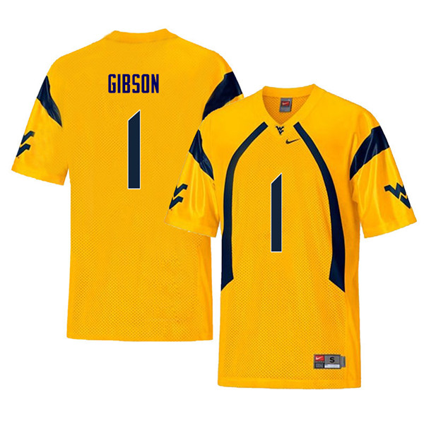 NCAA Men's Shelton Gibson West Virginia Mountaineers Yellow #1 Nike Stitched Football College Retro Authentic Jersey BF23M46JD